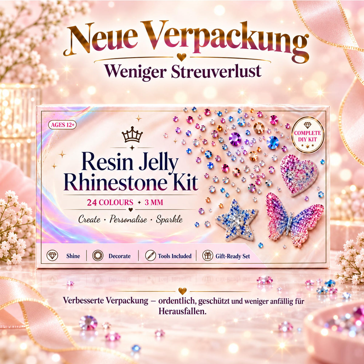 56 Farben Bedazzler Kit, 45.000 Stück 3mm Harz Strasssteine Set