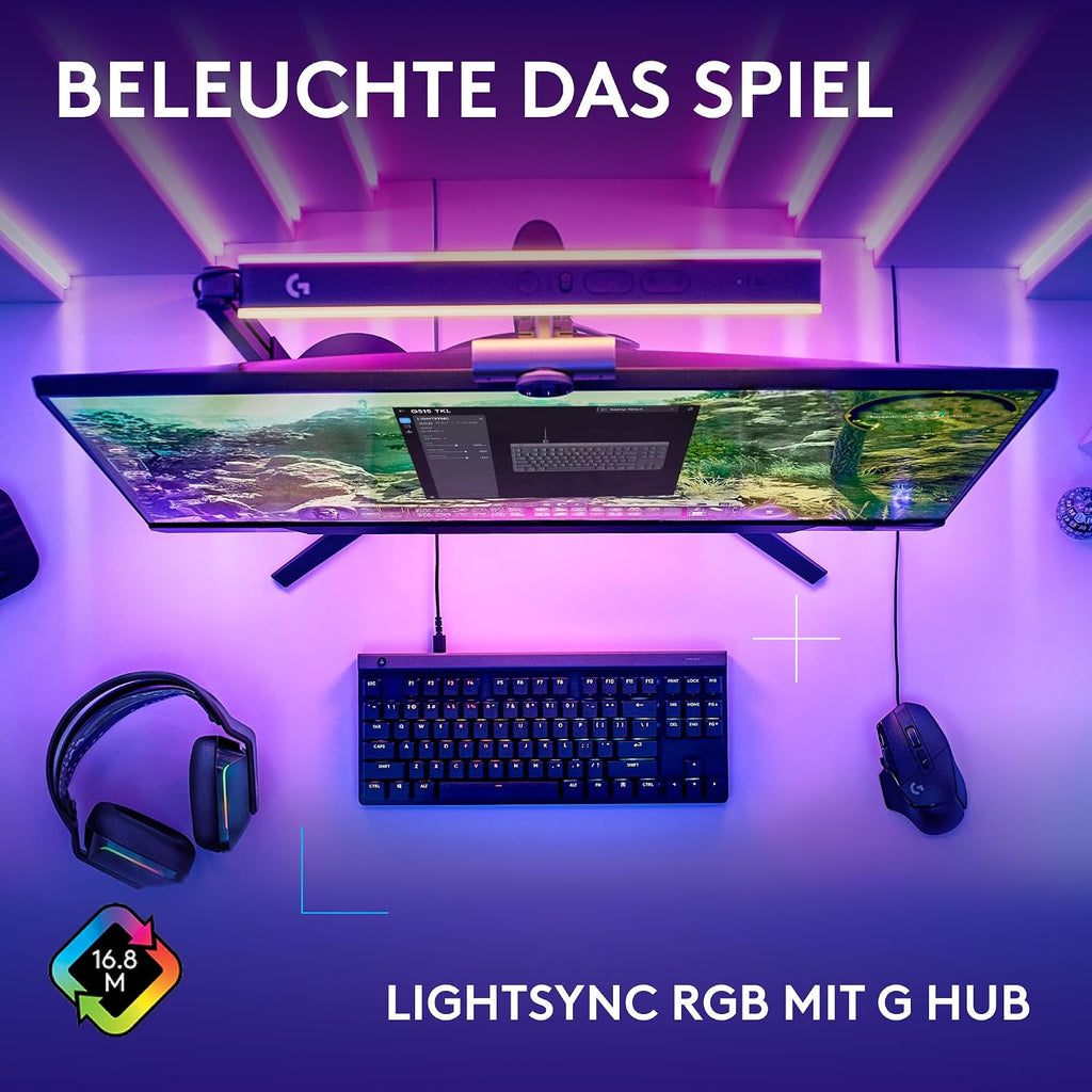 Logitech G G515 LIGHTSPEED TKL kabellose flache Gaming-Tastatur (Schwarz)
