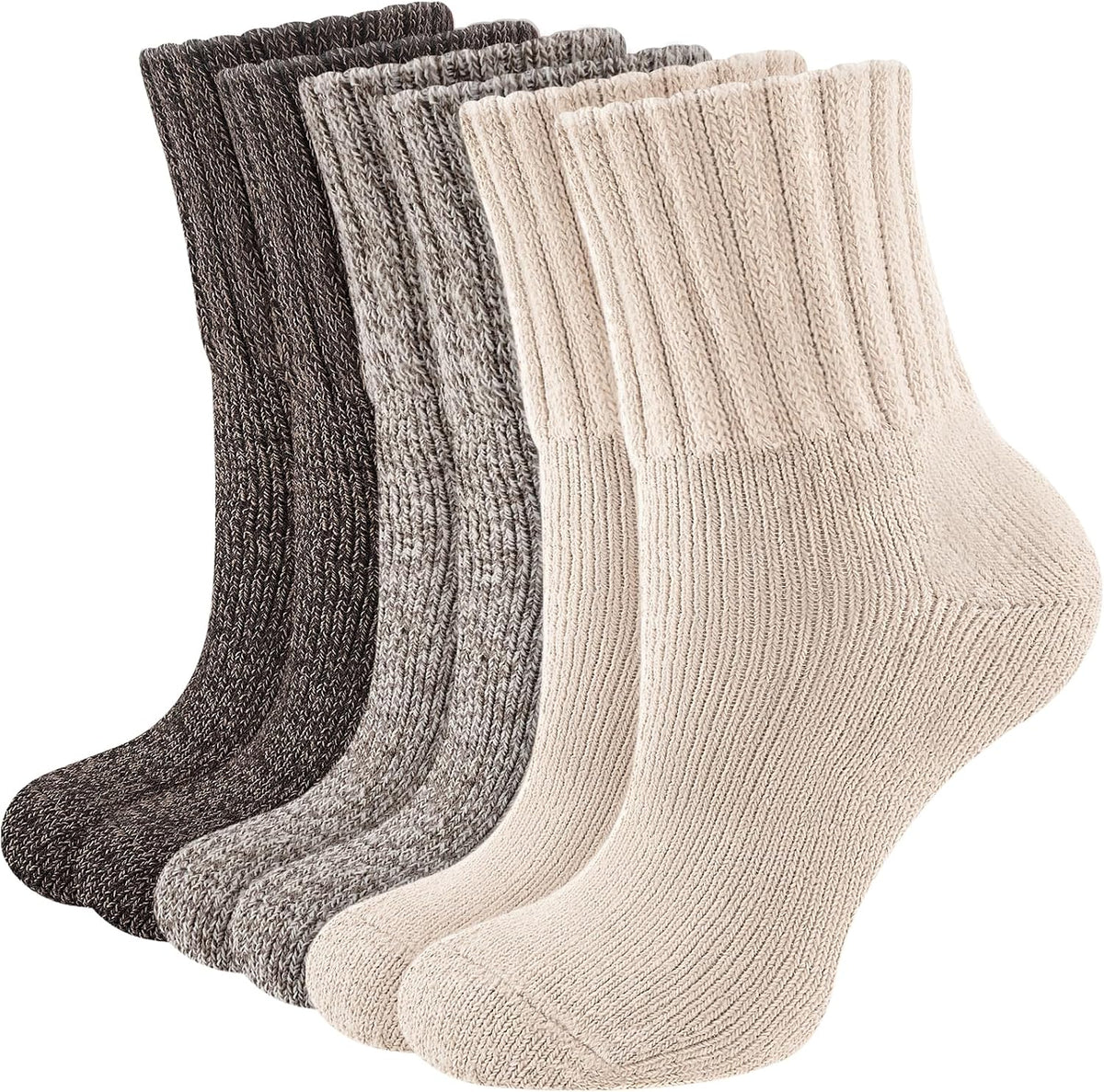 Niorasen Damen Thermo-Socken, 3 Paar vollgepolstert, gemütliches Wintergeschenk