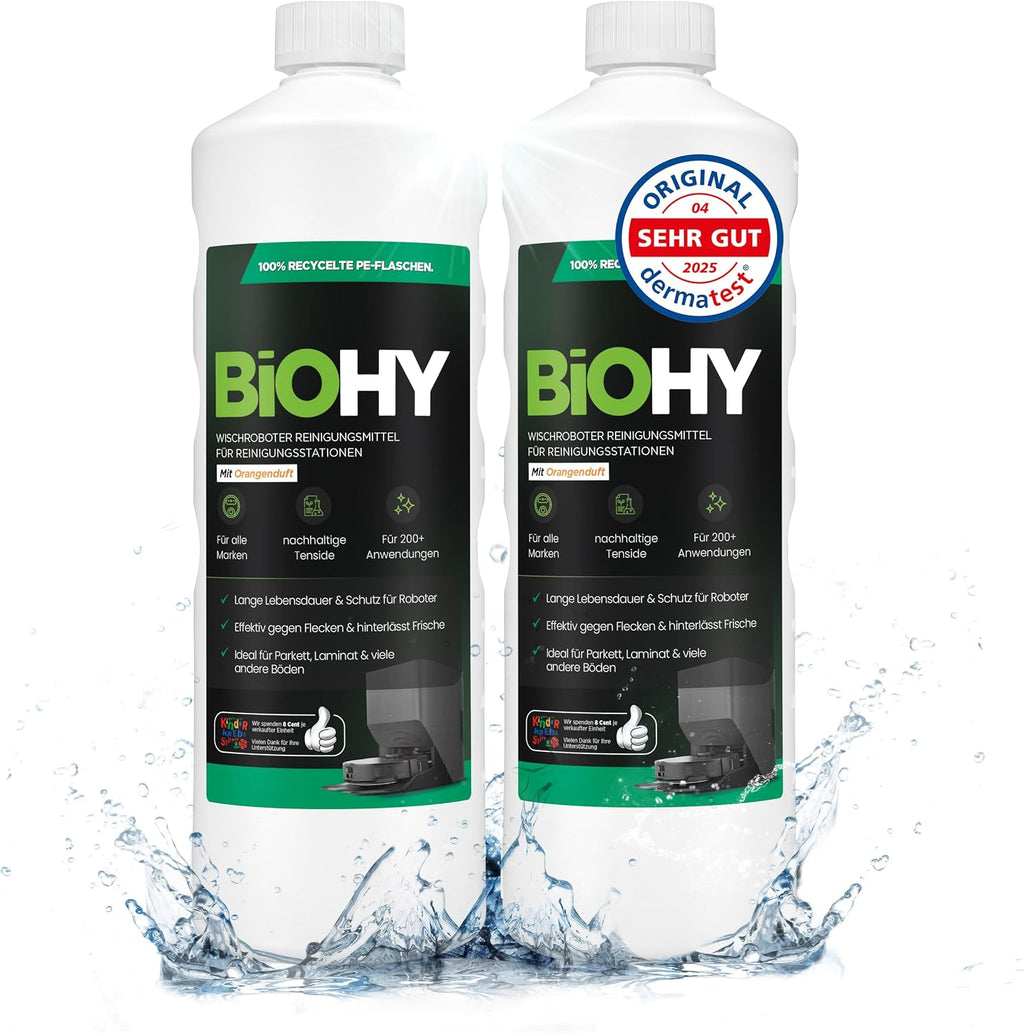 BiOHY Wischroboter Reiniger für Station mit Orangenduft (2 x 1 Liter)