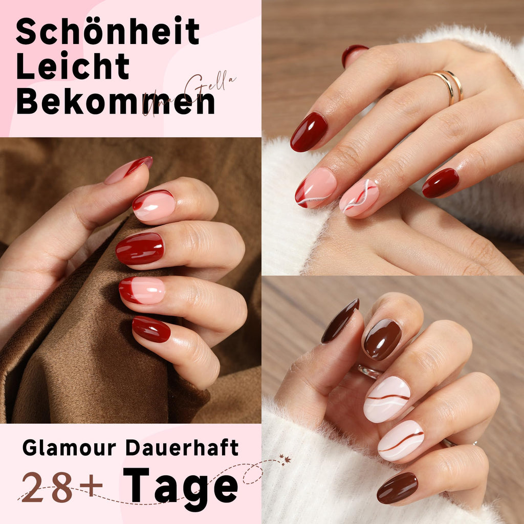 UNA GELLA Kurze Mandel Nail Tips 504 Stück