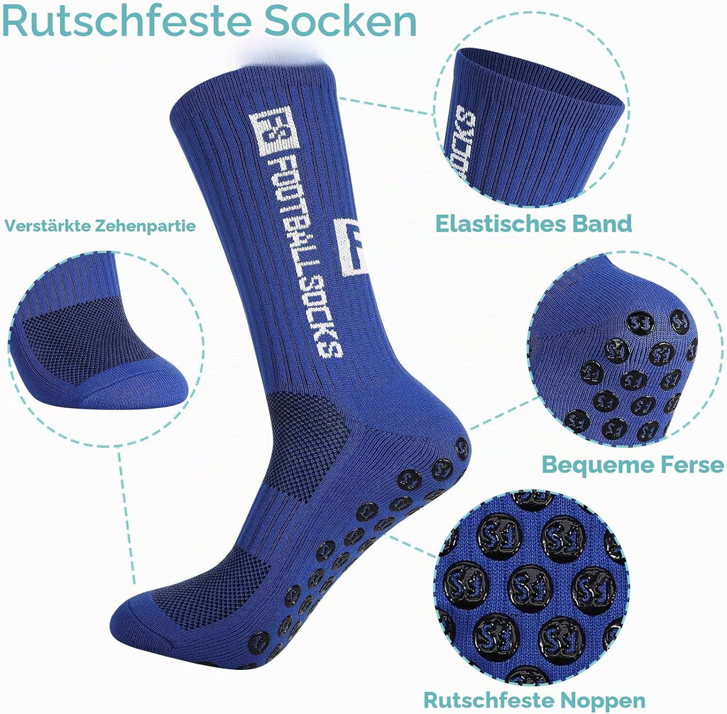 FANTESI 3 Paare Fußballsocken für Herren Damen,Sportsocken Fußball