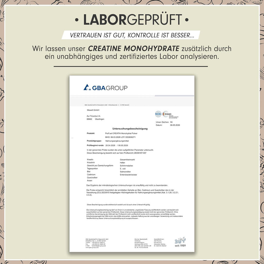 Creatin Monohydrat Pulver 1kg / 1000g reines Kreatin Monohydrat in mikronisierter Qualität - Creatine-Monohydrate mit 3000 mg Creatine pro Tag - Creatin-Pulver 100% vegan - Vorrat für 292 Tage