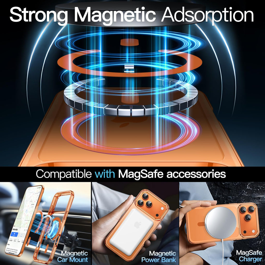 JETech Magnetische Hülle für iPhone 17, Durchsichtig