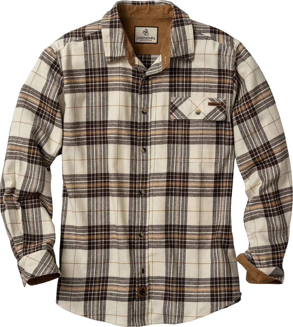 Legendary Whitetails Herren-Langarm-Flanellhemd mit Knopfleiste aus 100 % Baumwolle