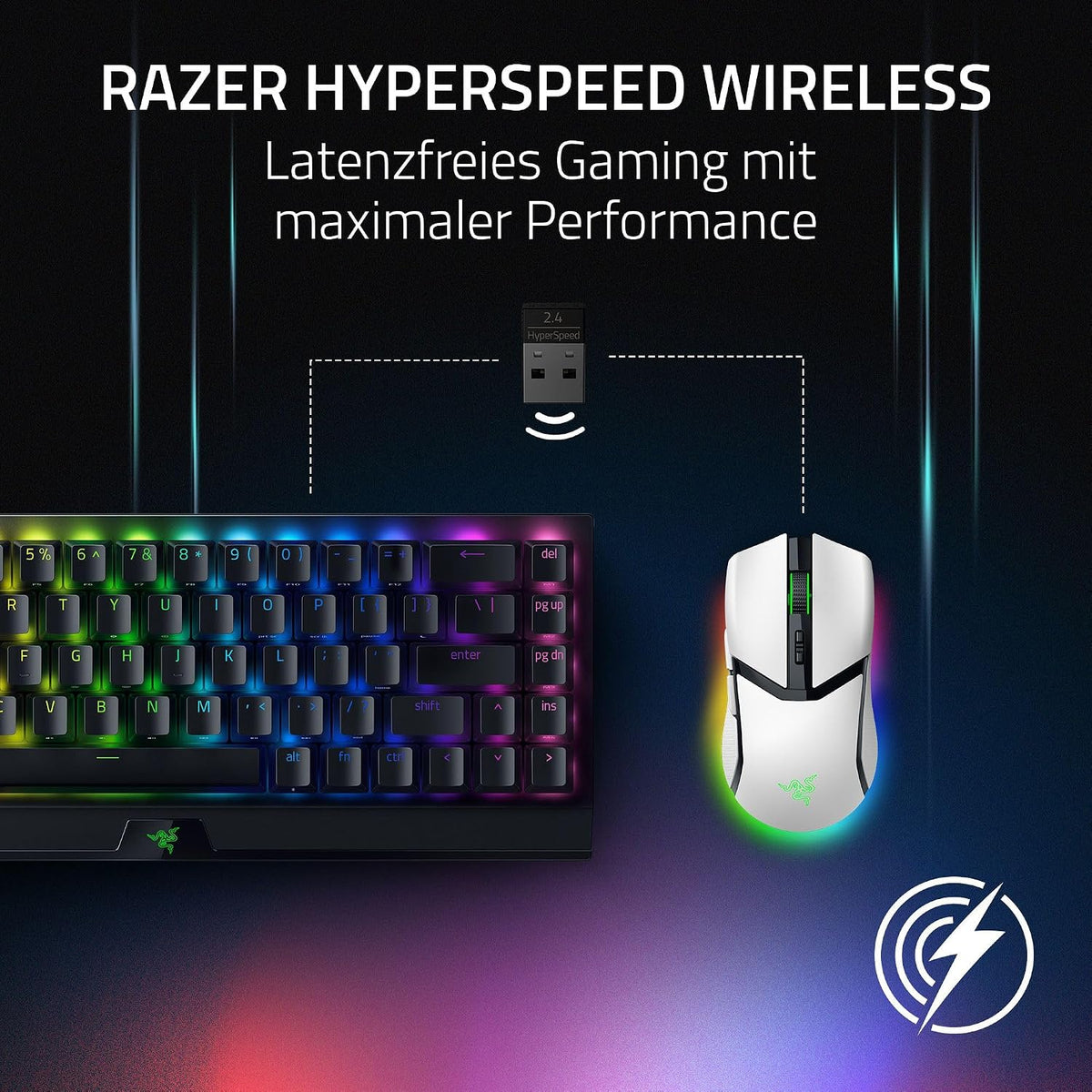 Razer Cobra Pro - kabellose Gaming-Maus mit RGB - Optischer Focus Pro Sensor mit 30K DPI (10 Anpassbare Tasten, HyperSpeed Wireless Polling 8K Hz, Bluetooth, Chroma-Beleuchtung mit 11 Zonen) Weiß