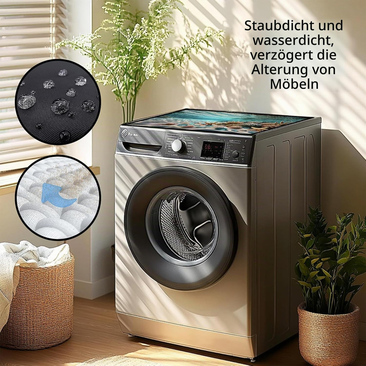 YeahBoom Waschmaschinenauflage 60x60cm,Waschmaschinenabdeckung Universal