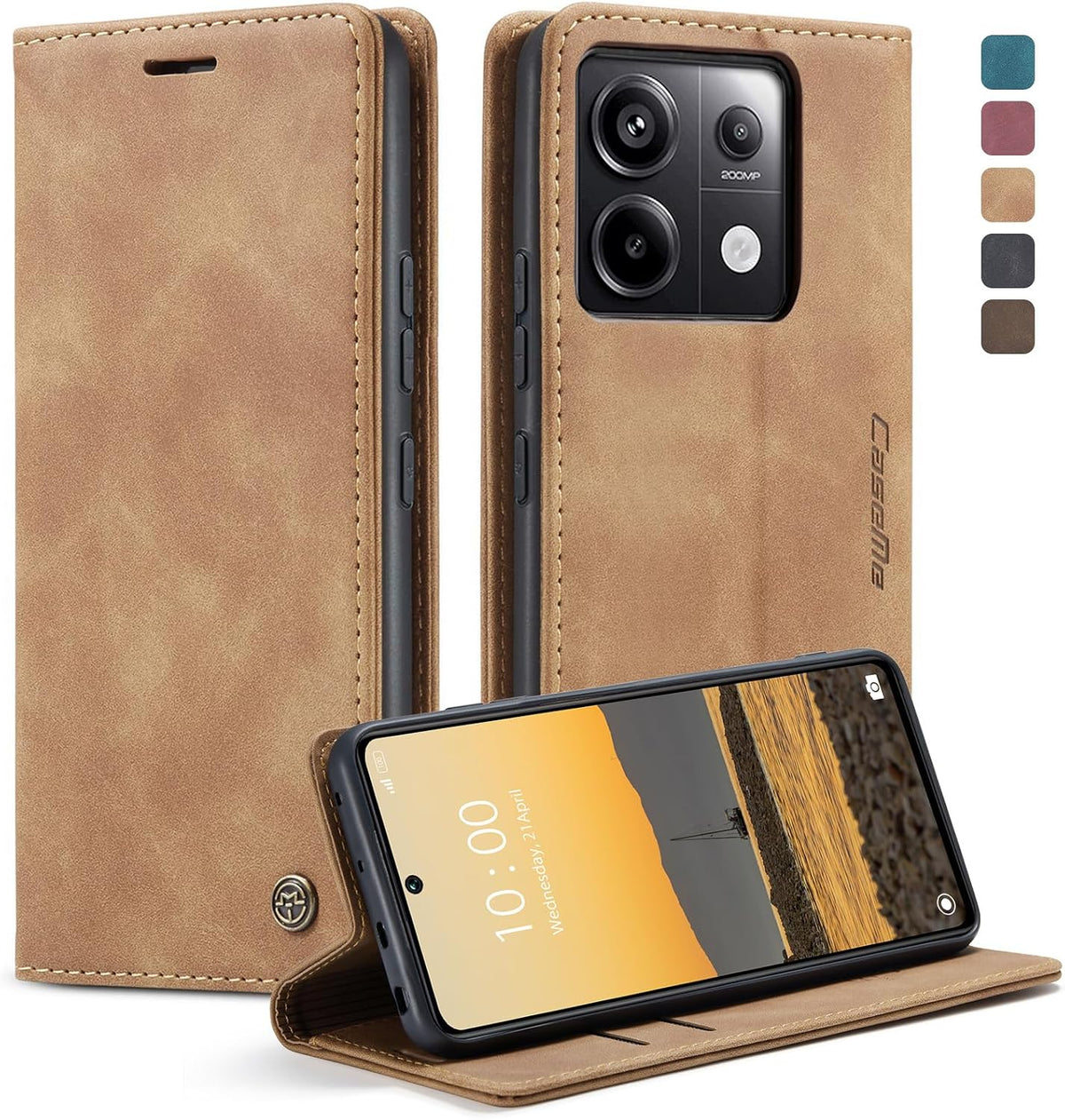 Handyhülle für Honor Magic 6 Pro hülle Premium PU klapphülle RFID Lederhülle Faltbare Schutzhülle Kartenfach Standfunktion Handytasche hülle Honor Magic 6 Pro 5G - Schwarz