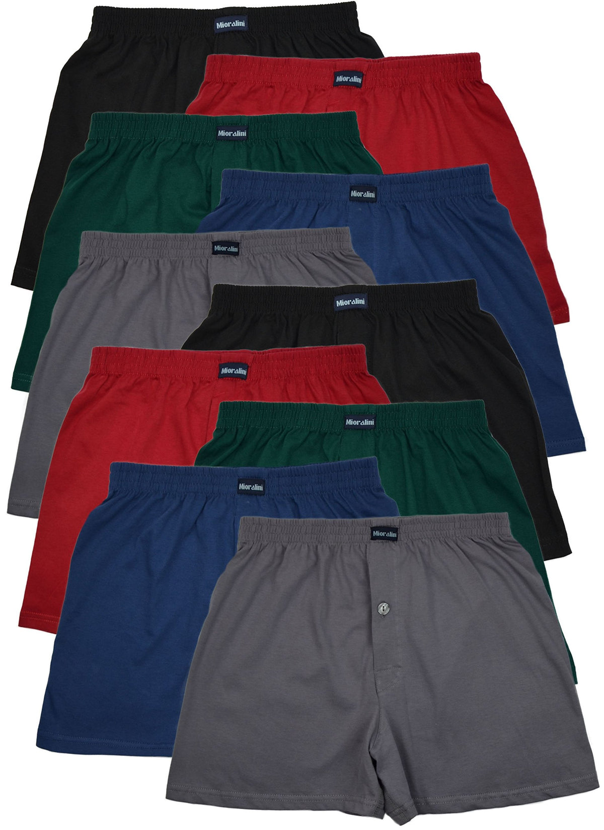MioRalini Herren Lockere Weiche Boxershort Klassisch 10er Set