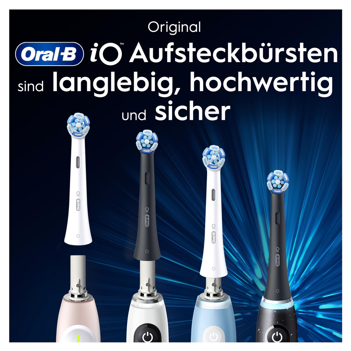 Oral-B iO Aufsteckbürsten Ultimative Reinigung, Schwarz, 4 Stück