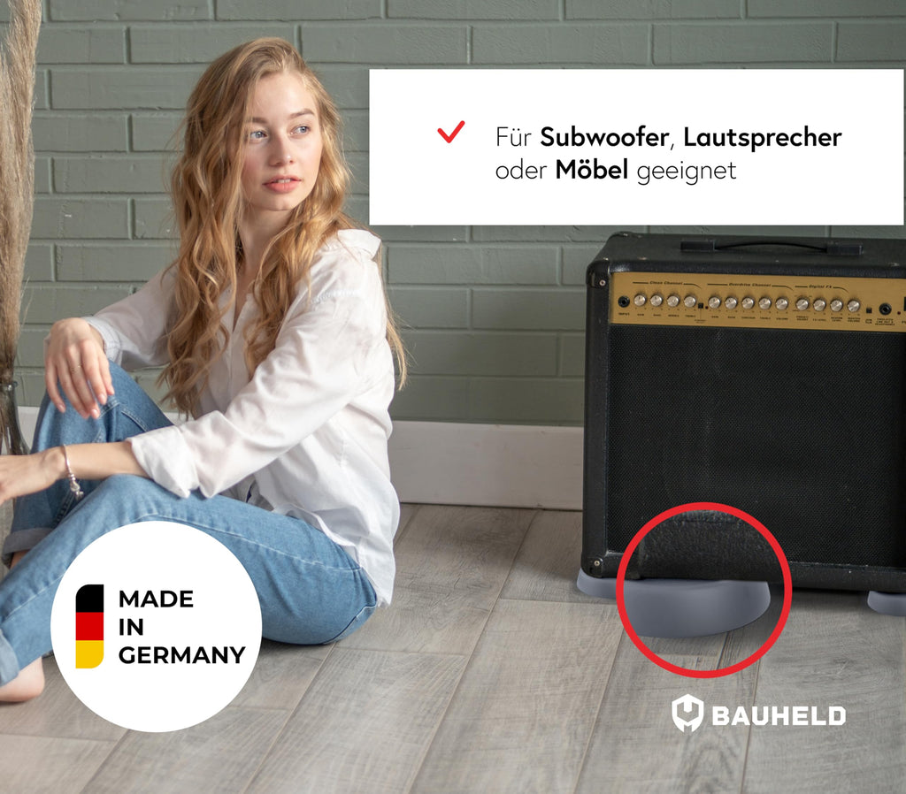 BAUHELD 4x Schwingungsdämpfer Waschmaschine und Trockner - Schwarz
