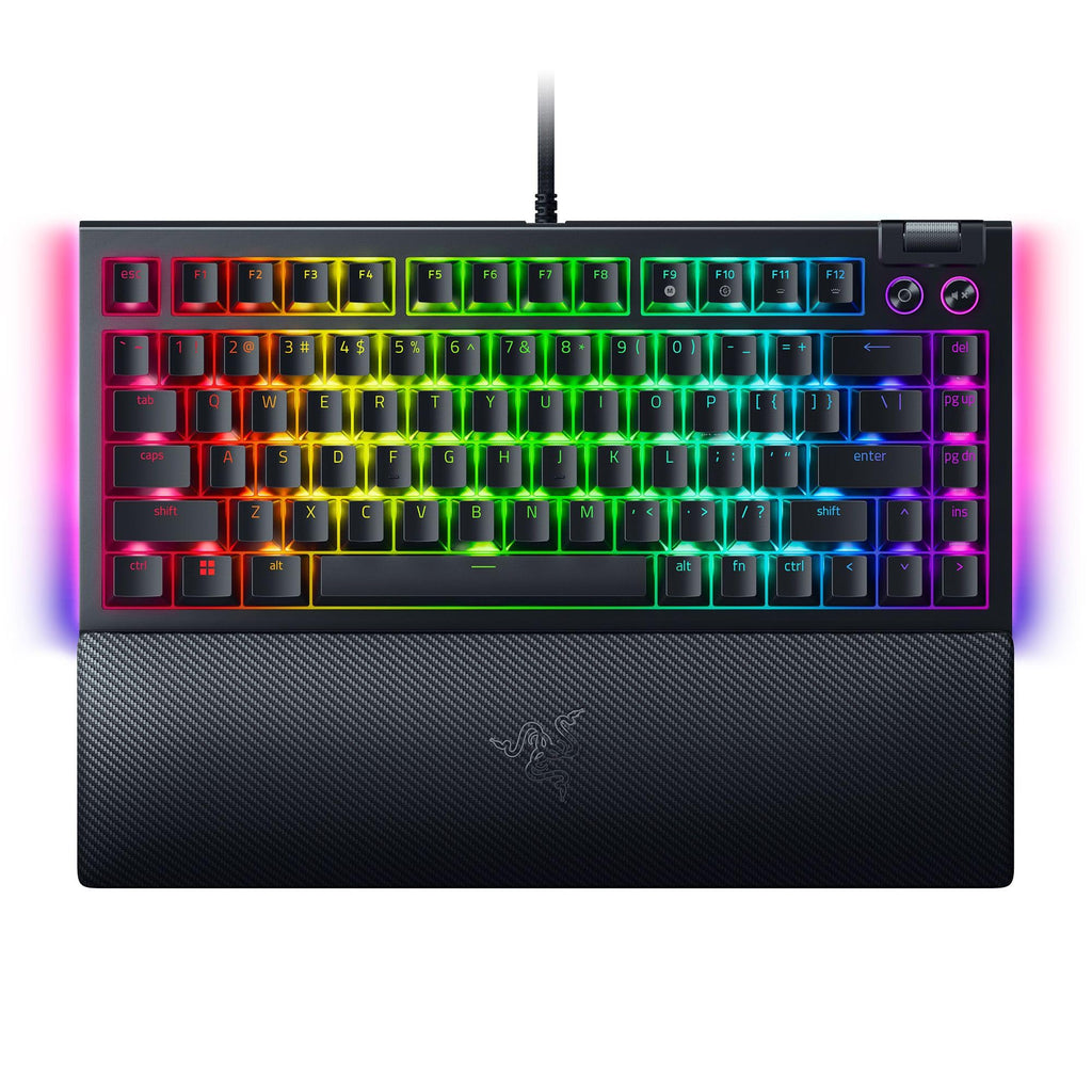 Razer BlackWidow V4 - Mechanische Gaming-Tastatur Chroma RGB (Mechanische Yellow Switches, 6 eigene Makro-Tasten, Doubleshot-ABS-Tastenkappen) QWERTZ DE-Layout | Schwarz