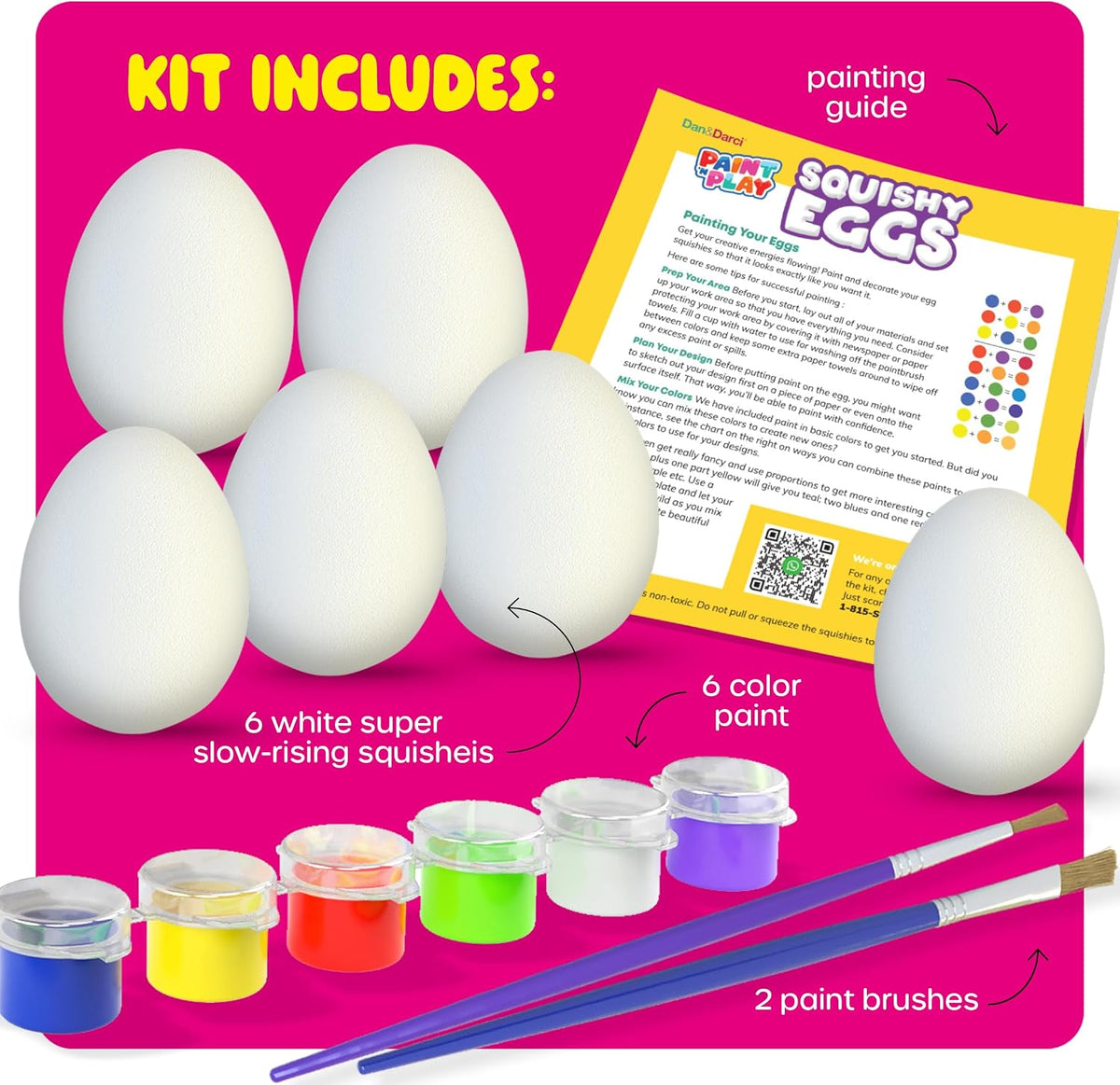Dan&Darci Egg Squishy Painting Kit - Arts & Crafts for Girls and Boys