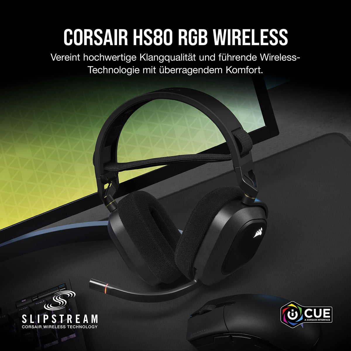 Corsair HS80 MAX Wireless Multiplattform-Gaming-Headset – Stahlgrau