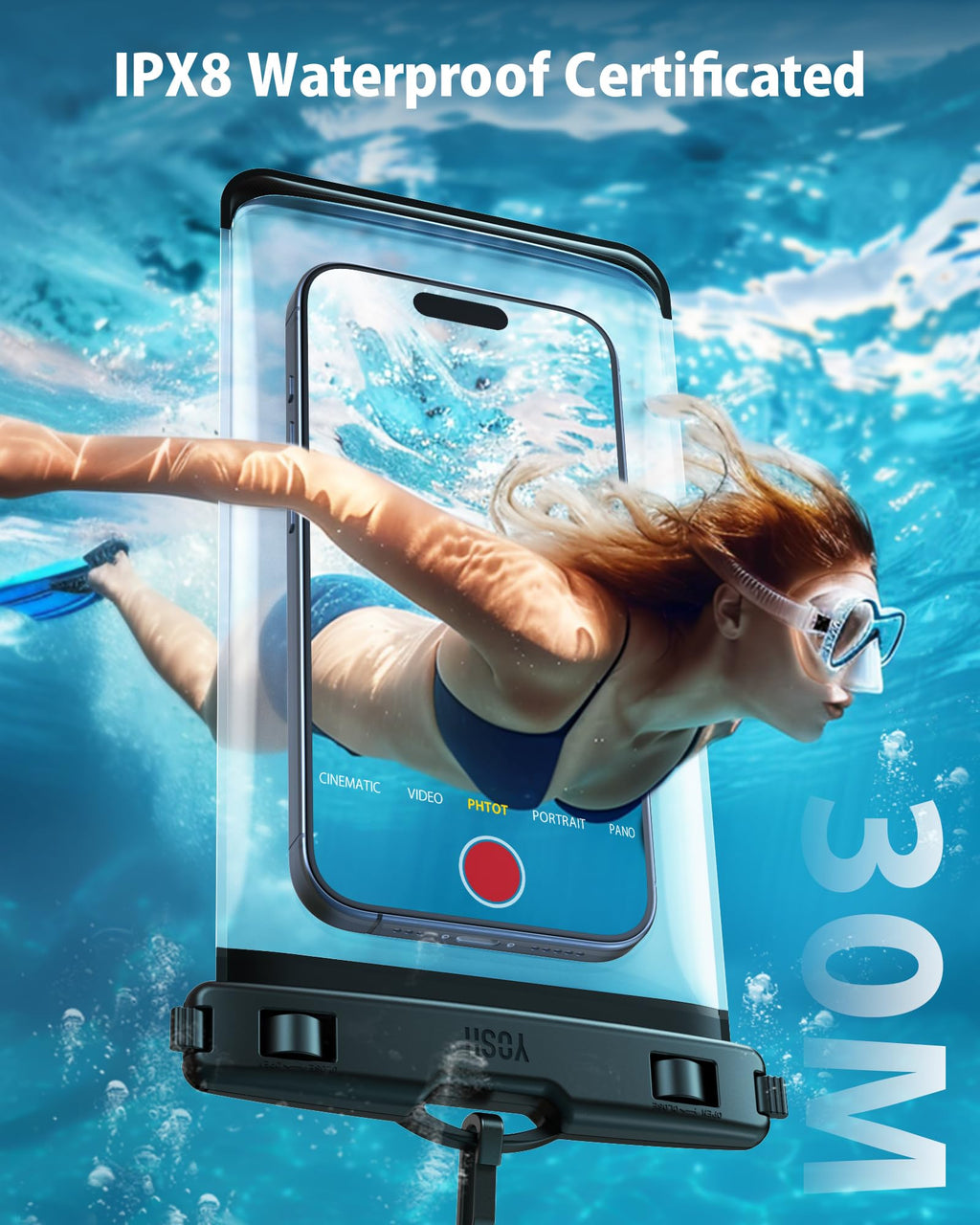YOSH wasserdichte Handyhülle [Schwimmende & Nahtloser] 2 STK., bis zu 7,5"