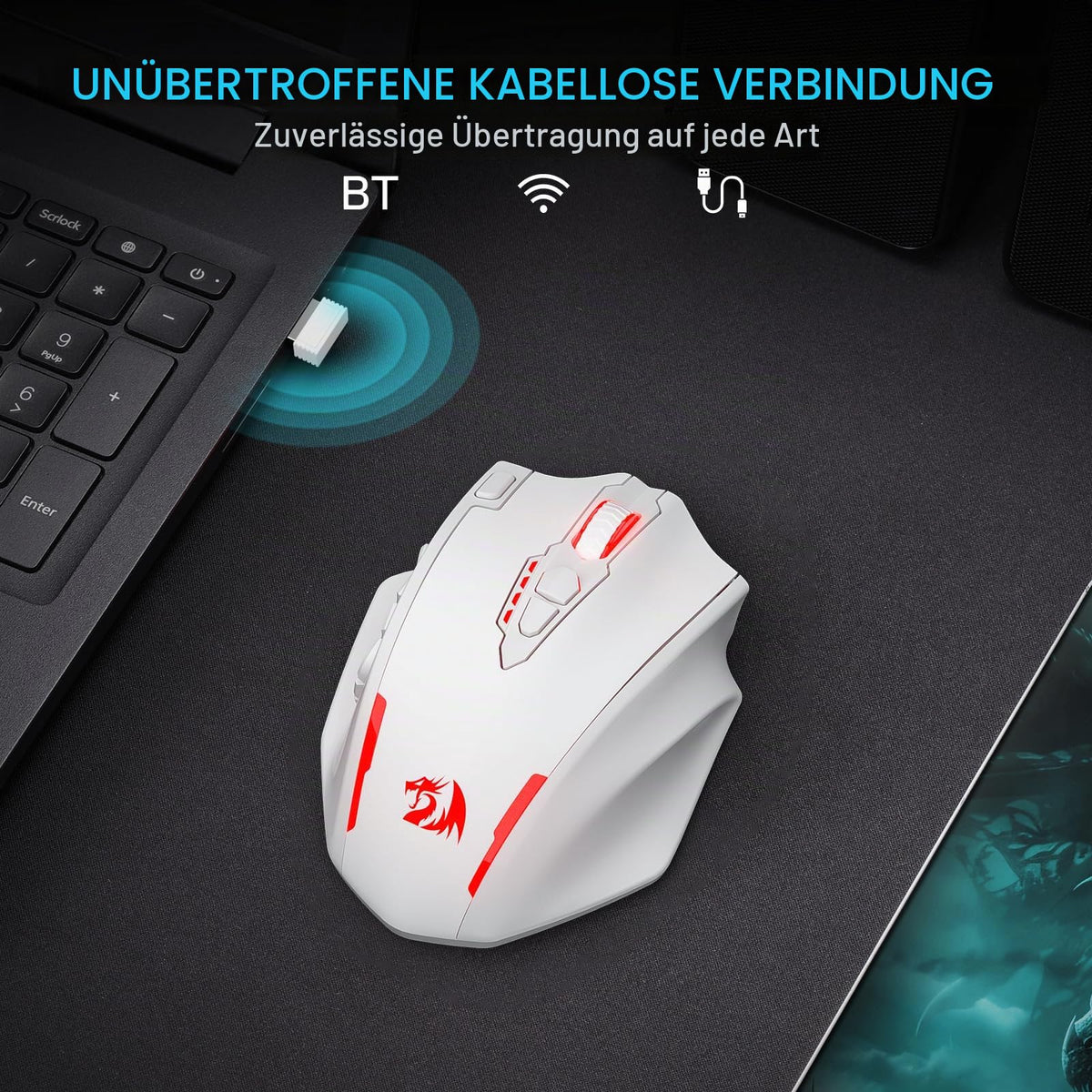 Redragon M908 Impact MMO Gaming Maus Kabelgebunden RGB 12400 DPI