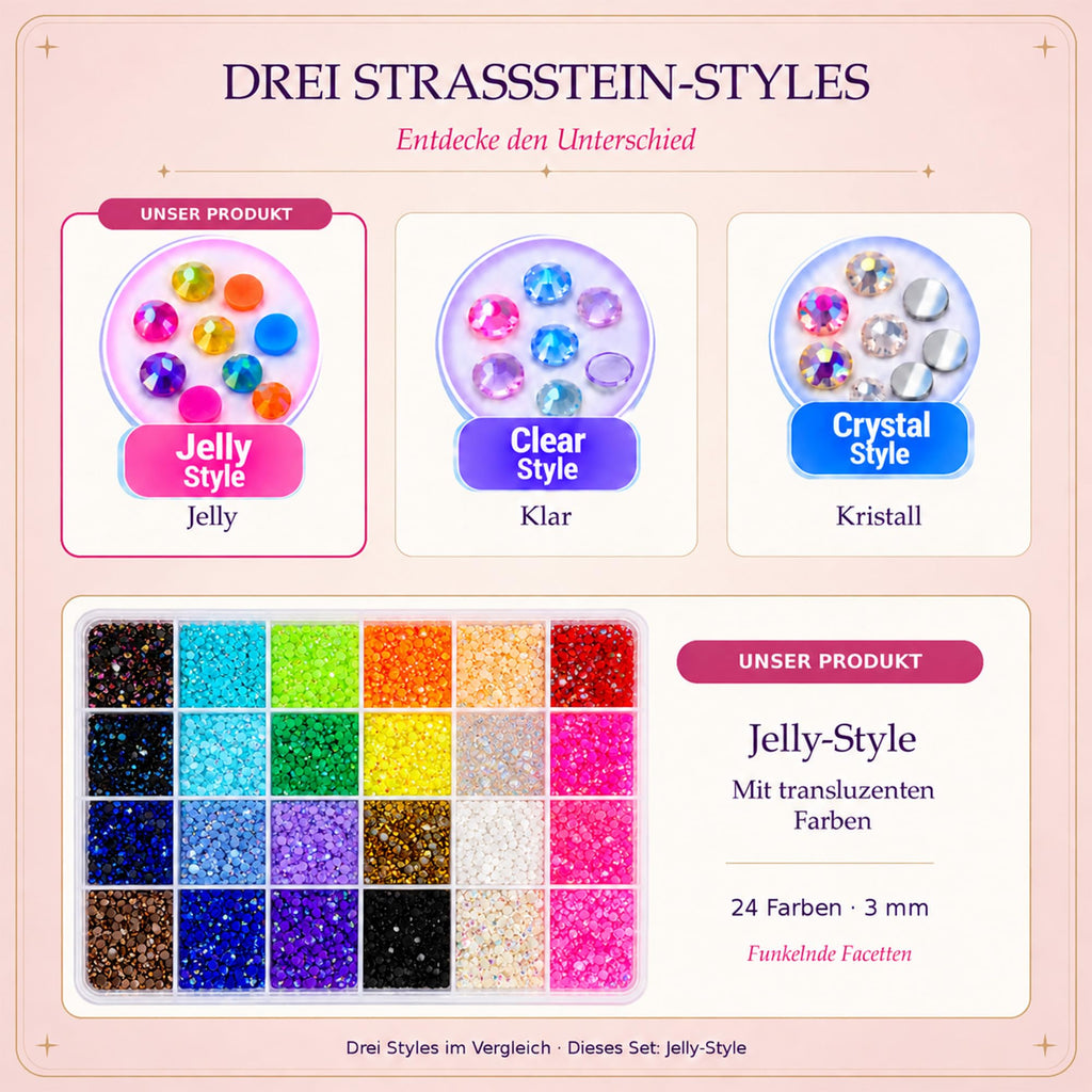 56 Farben Bedazzler Kit, 45.000 Stück 3mm Harz Strasssteine Set