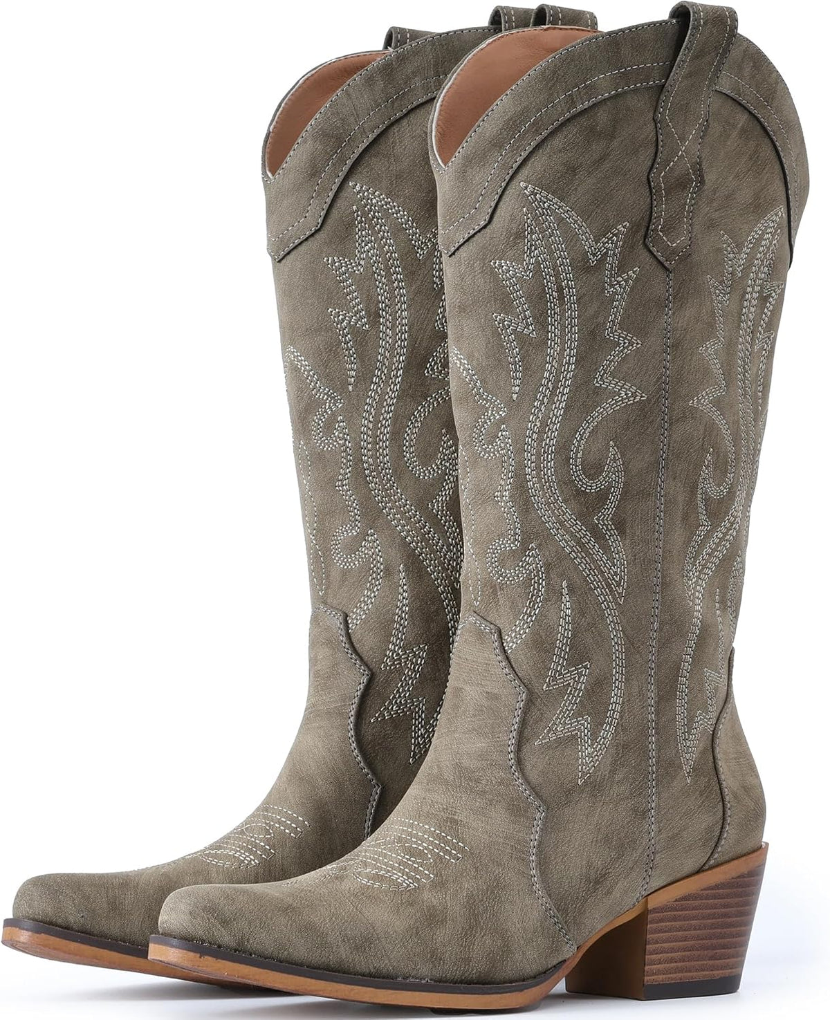 IUV Cowboystiefel für Damen Western Cowgirl Stiefel wadenhoch mit spitzer Kappe