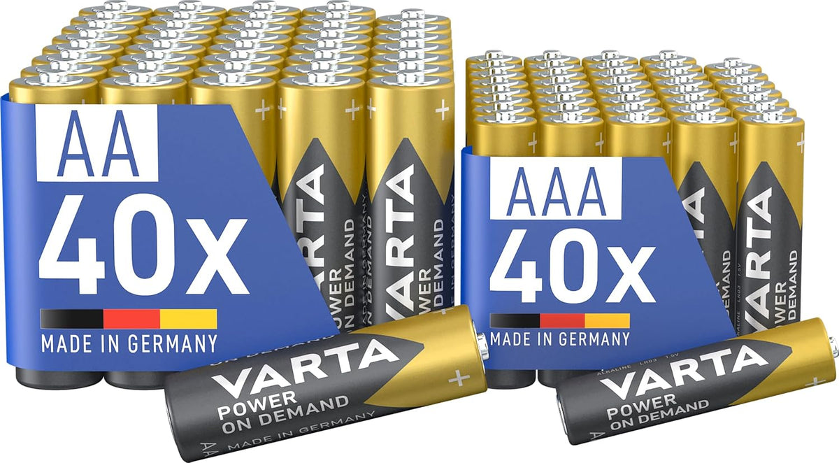Varta Batterien AAA 100 Stück Power on Demand Alkaline 1,5 V Vorratspack