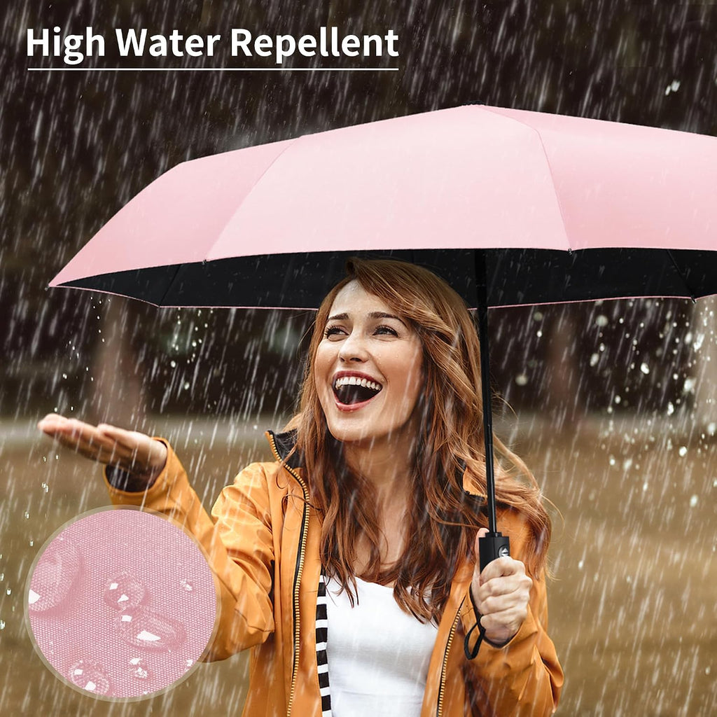 Seniny Windproof Travel Umbrella, Automatic Umbrellas for Rain, Portable & Compact Umbrellas for Backpack, Strong UV for Protection, Folding Small Sun Umbrella for Car, Walking