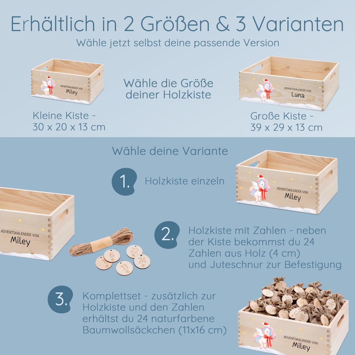 Bärenfreunde Personalisierter Adventskalender zum Befüllen, Holz, Baum