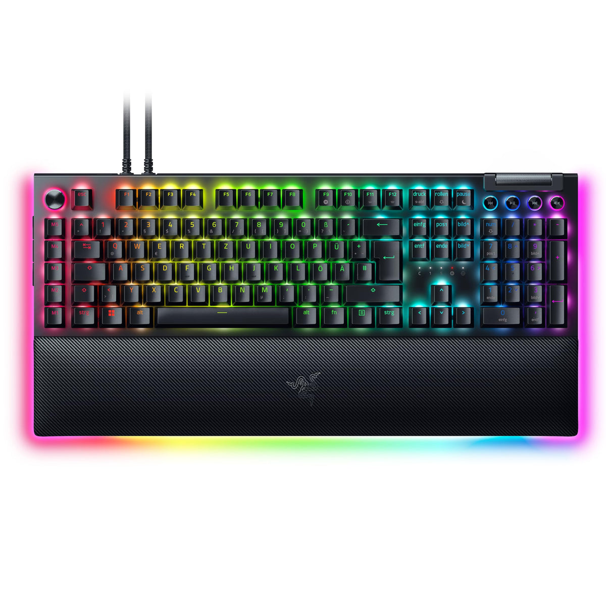 Razer BlackWidow V4 - Mechanische Gaming-Tastatur Chroma RGB (Mechanische Yellow Switches, 6 eigene Makro-Tasten, Doubleshot-ABS-Tastenkappen) QWERTZ DE-Layout | Schwarz