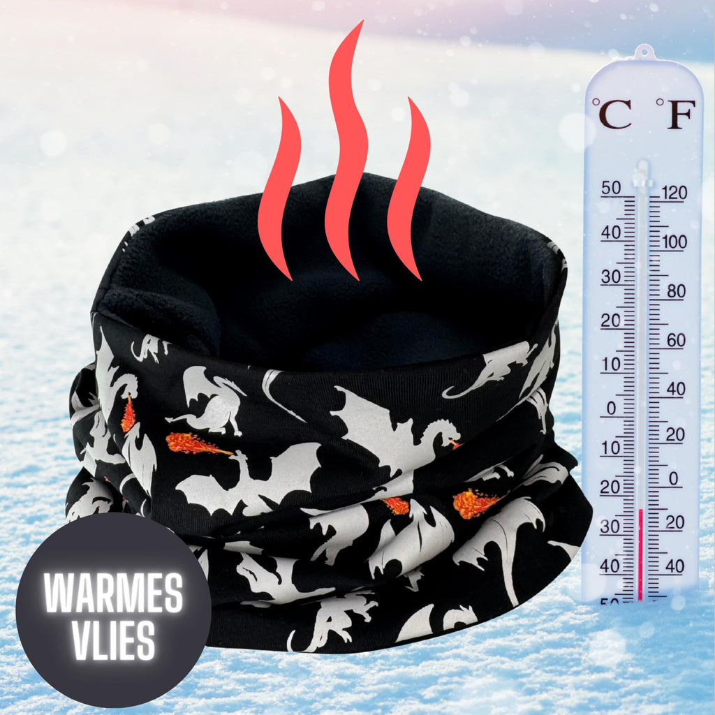 HECKBO 360° Reflektor Kinder Mütze & Loop Schal Set - 95% Baumwolle - weiches & pflegeleichtes Stretch-Material - Beanie Frühling Herbst Winter (48-54 cm)