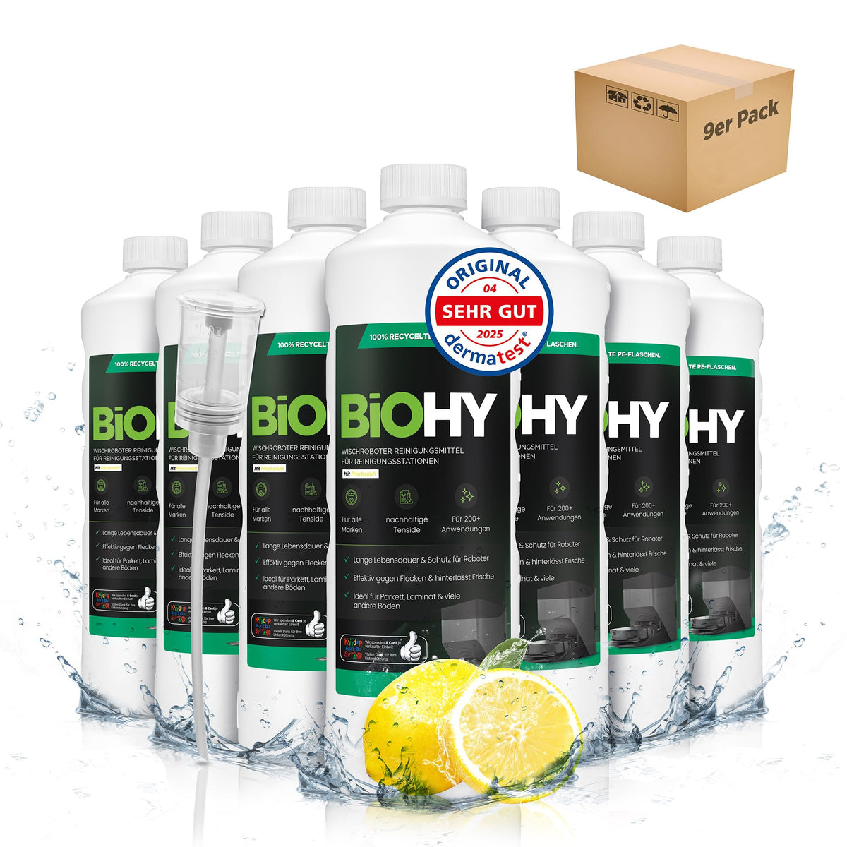 BiOHY Wischroboter Reiniger für Station mit Orangenduft (2 x 1 Liter)