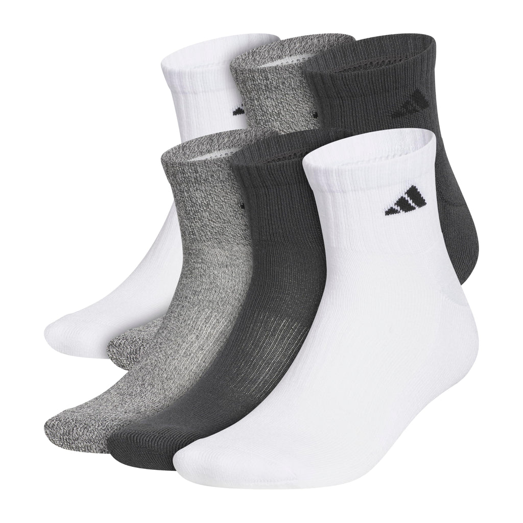 adidas Men's Athletic Cushioned Quarter Ankle Socks 6 Pairs