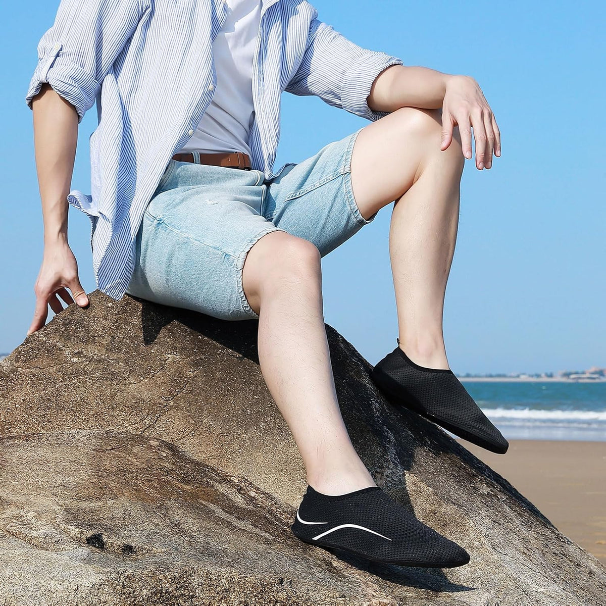 Water Shoes for Women Men Quick-Dry Beach Swim Socks with Non-Slip Sole