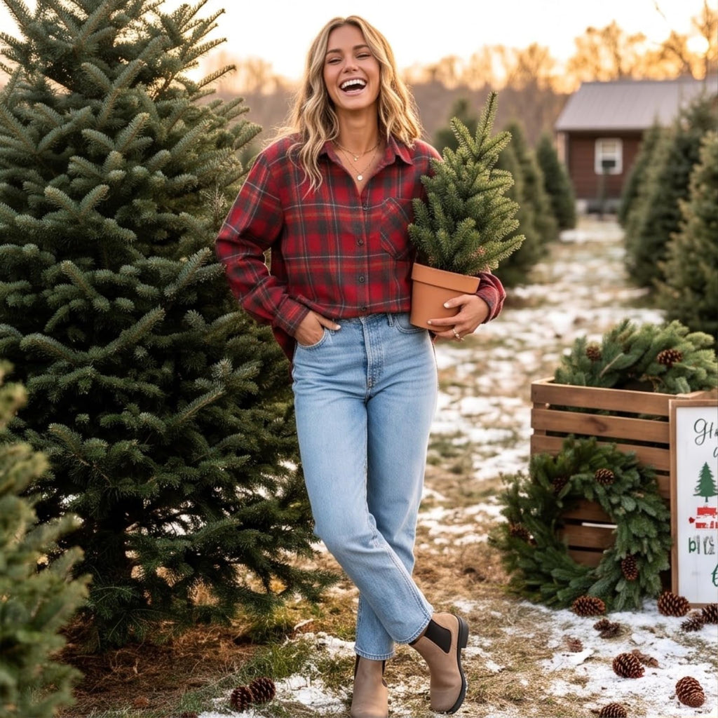 Women Oversized Plaid Flannel Shirt Long Sleeve Button Down Casual Shirt
