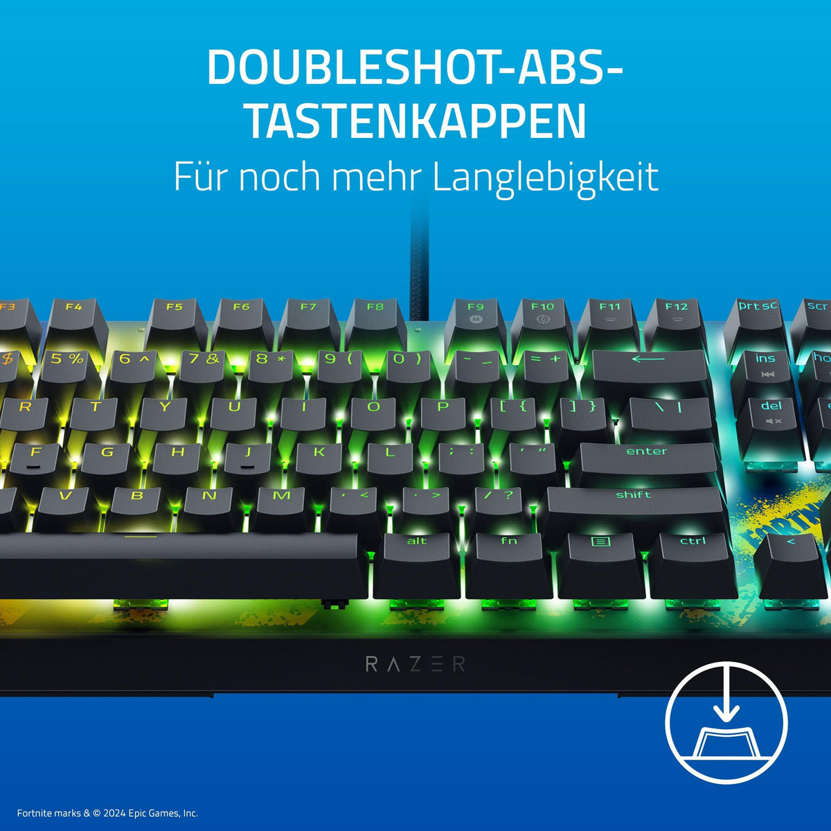 Razer BlackWidow V4 - Mechanische Gaming-Tastatur Chroma RGB (Mechanische Yellow Switches, 6 eigene Makro-Tasten, Doubleshot-ABS-Tastenkappen) QWERTZ DE-Layout | Schwarz