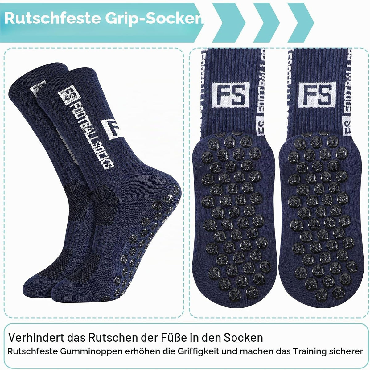 FANTESI 3 Paare Fußballsocken für Herren Damen,Sportsocken Fußball