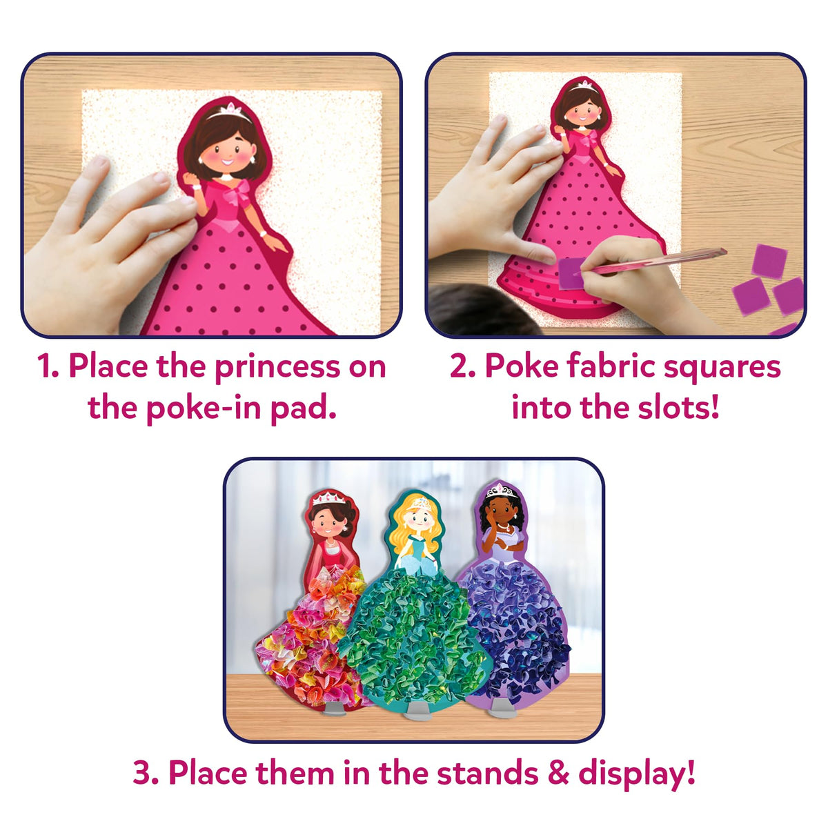 Skillmatics Poke-in Art – Disney Princesses, Wood Craft Kit, Gift for Kids