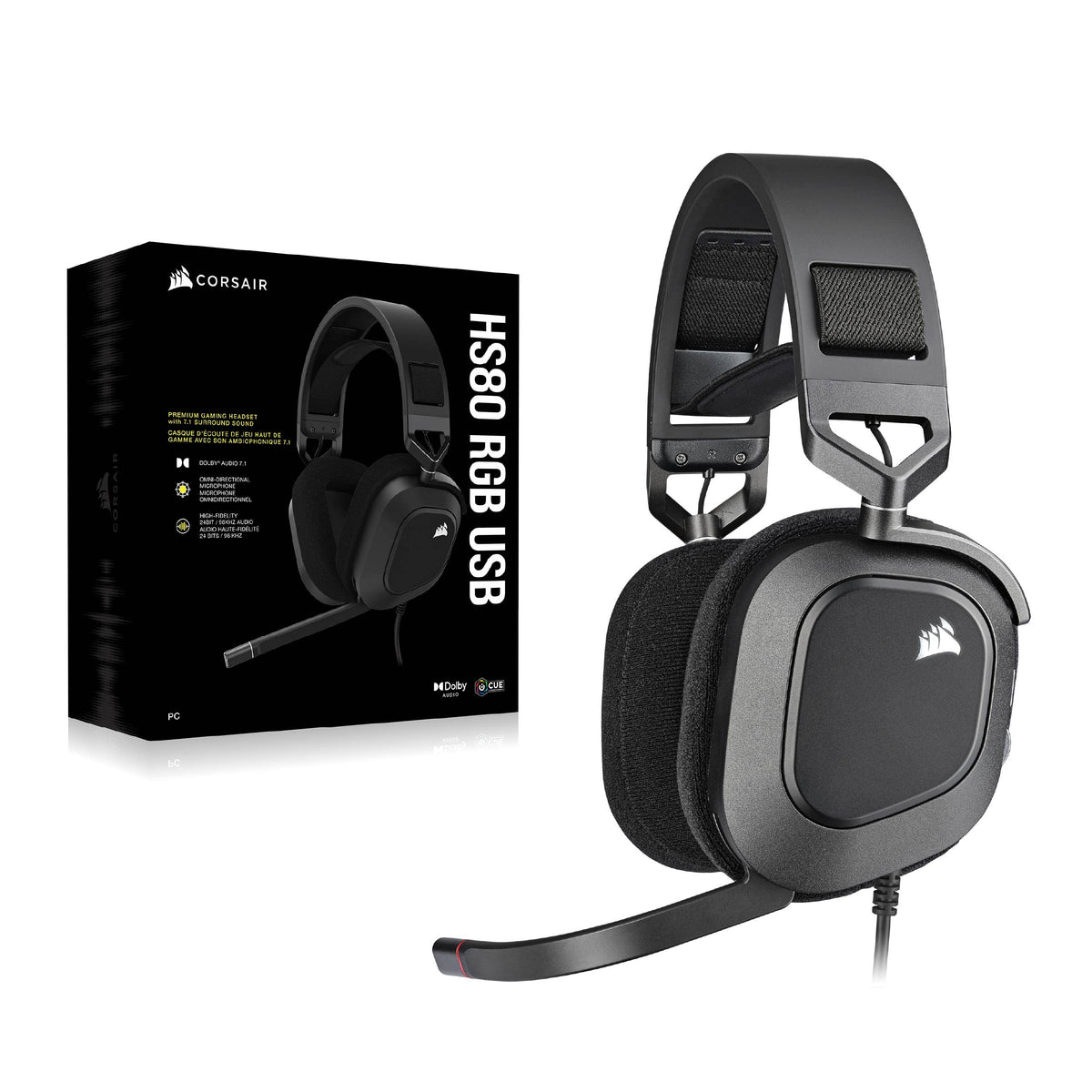 Corsair HS80 MAX Wireless Multiplattform-Gaming-Headset – Stahlgrau