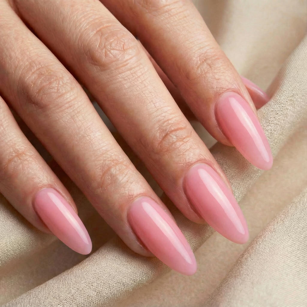 No File Aufbaugel Gelnägel ALMOND NUDE 15ml UV Gel selbstglättend o. Feilen