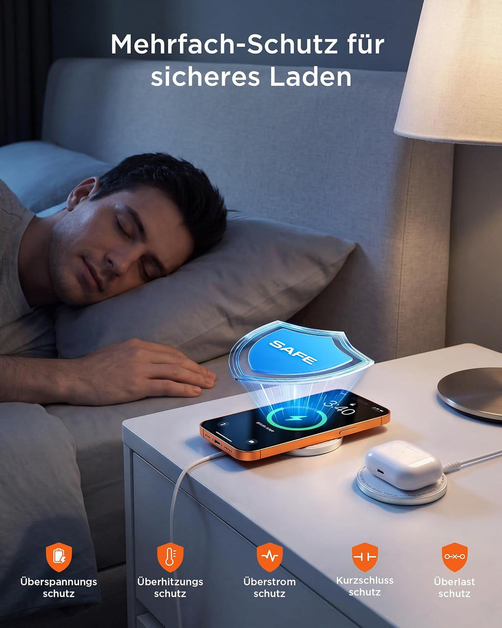 Mag-Safe Ladegerät für iPhone Ladestation: Starker Magnet Wireless Charger