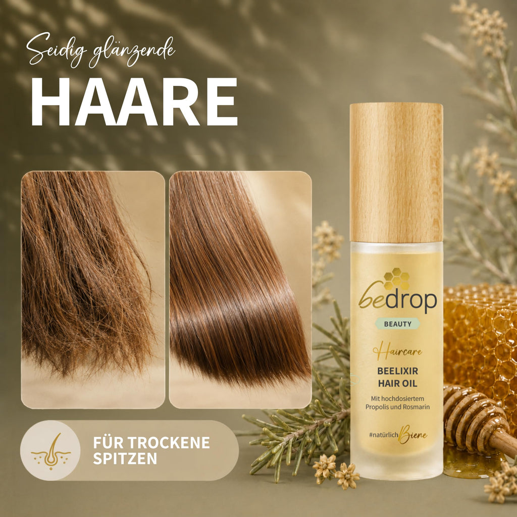 bedrop Beelixir Haaröl bei Haarausfall - Für Haarwachstum & als stärkende Pflege für Haare und Kopfhaut | mit Manuka Honig, Propolis, Rosmarin Extrakt - 30ml (3er Pack)