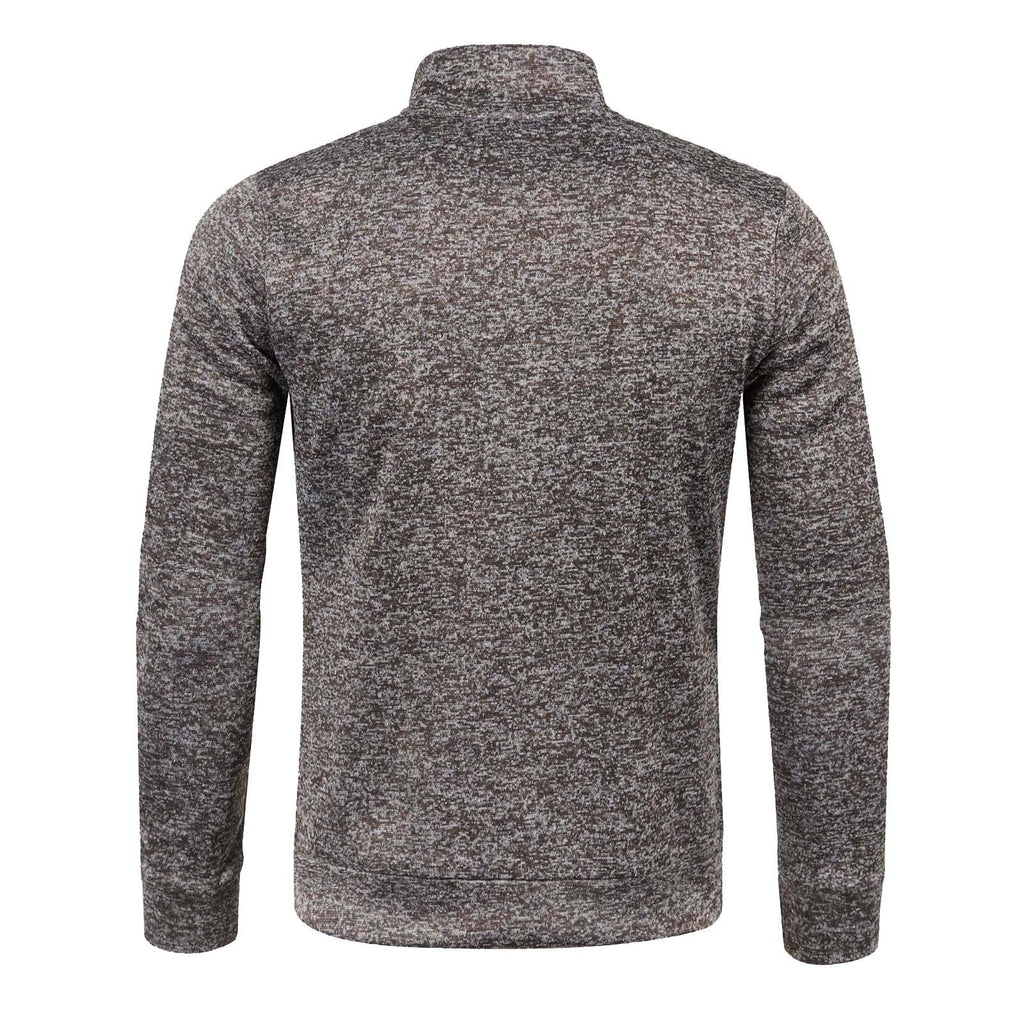 Generisch Sweatjacke Herren Ohne Kapuze Cardigan Mit Reißverschluss Langarm Janker Stehkragen Pullover Casual Warme Herbst/Winterjacke Klassischer Strickweste Trachtenjacke Freizeitjacke