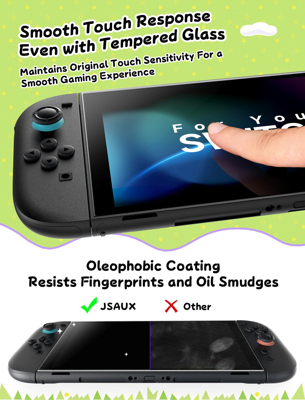 JSAUX 2er-Pack Ultra HD Displayschutz für Nintendo Switch 2