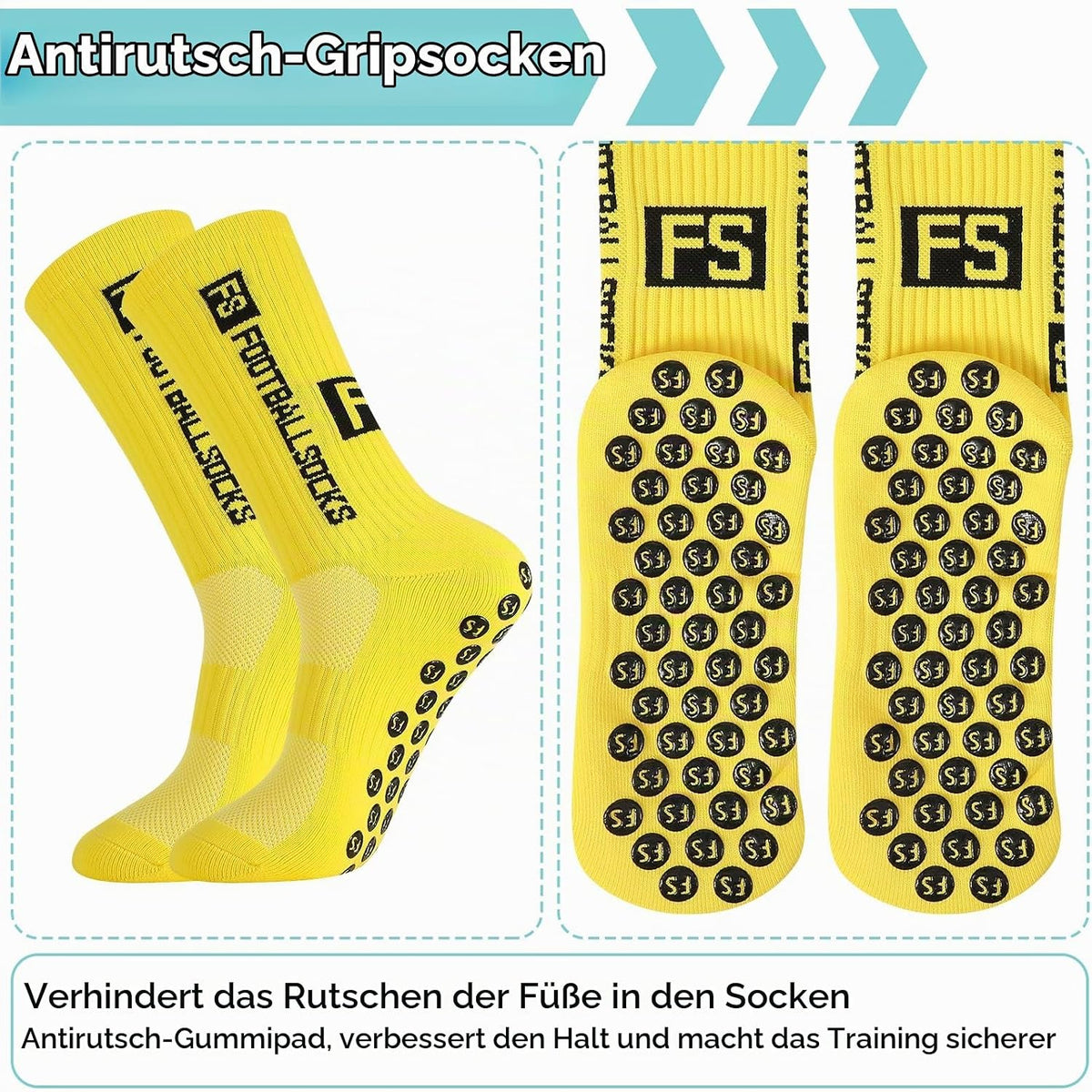 FANTESI 3 Paare Fußballsocken für Herren Damen,Sportsocken Fußball