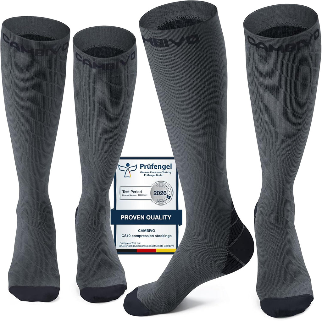 CAMBIVO Compression Socks for Women & Men 2 Pairs, Travel Flight Socks