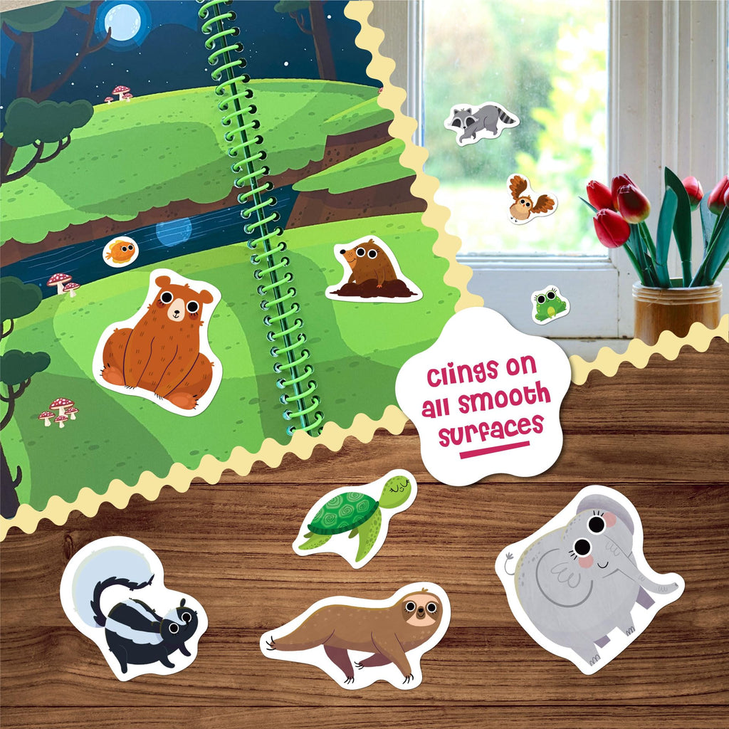 Stick4Ever Jelly Sticker Book® - for Kids - Waterproof, Easy to Clean Reusable Sticker Book for Toddlers- Reusable Road Trip Activities for Kids - Stocking Stuffers for Toddlers (Farm)