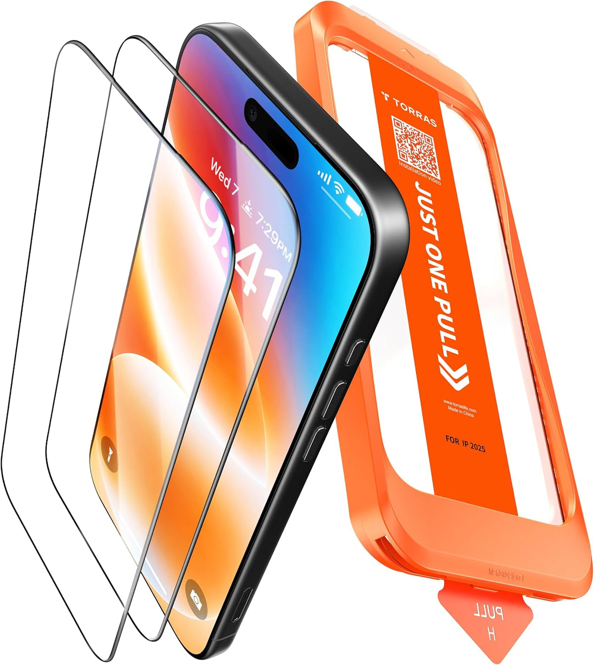 TORRAS für iPhone 18 Pro für Panzerglas TOP 9H+, Auto-Montage, 2 Stück