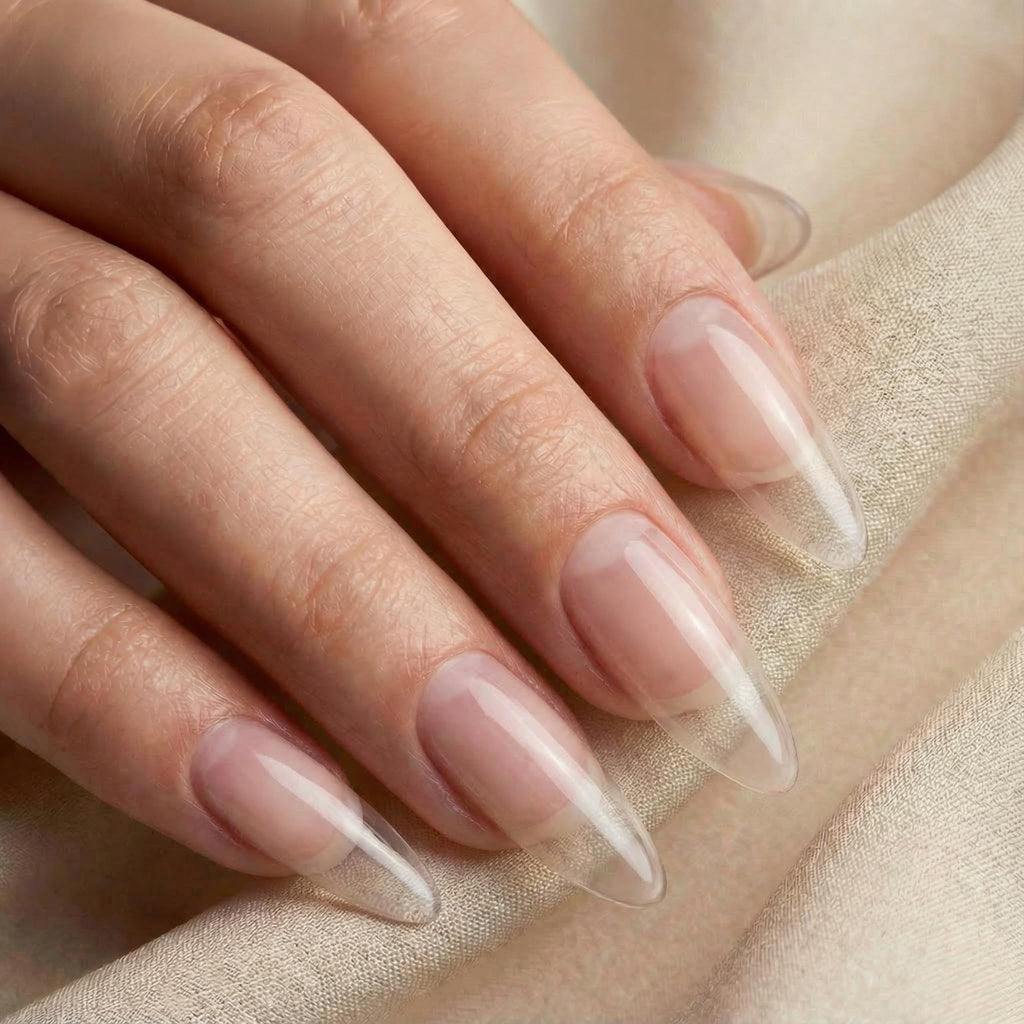 No File Aufbaugel Gelnägel ALMOND NUDE 15ml UV Gel selbstglättend o. Feilen