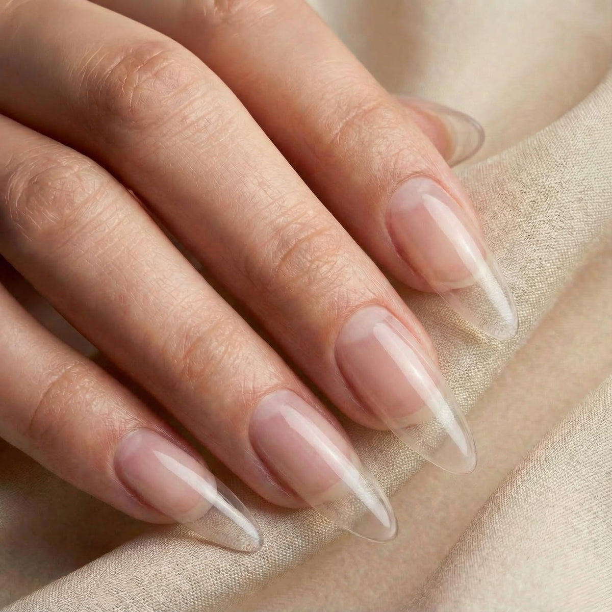 No File Aufbaugel Gelnägel ALMOND NUDE 15ml UV Gel selbstglättend o. Feilen