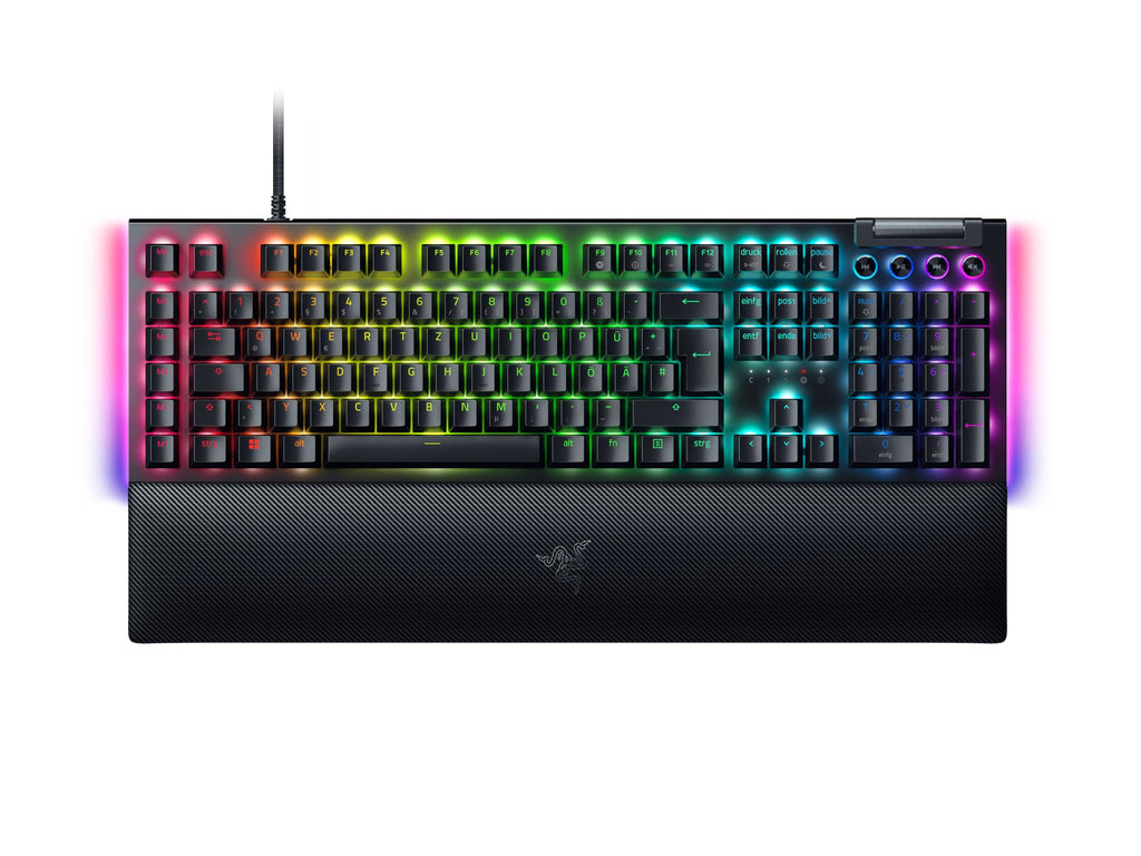 Razer BlackWidow V4 - Mechanische Gaming-Tastatur Chroma RGB (Mechanische Yellow Switches, 6 eigene Makro-Tasten, Doubleshot-ABS-Tastenkappen) QWERTZ DE-Layout | Schwarz