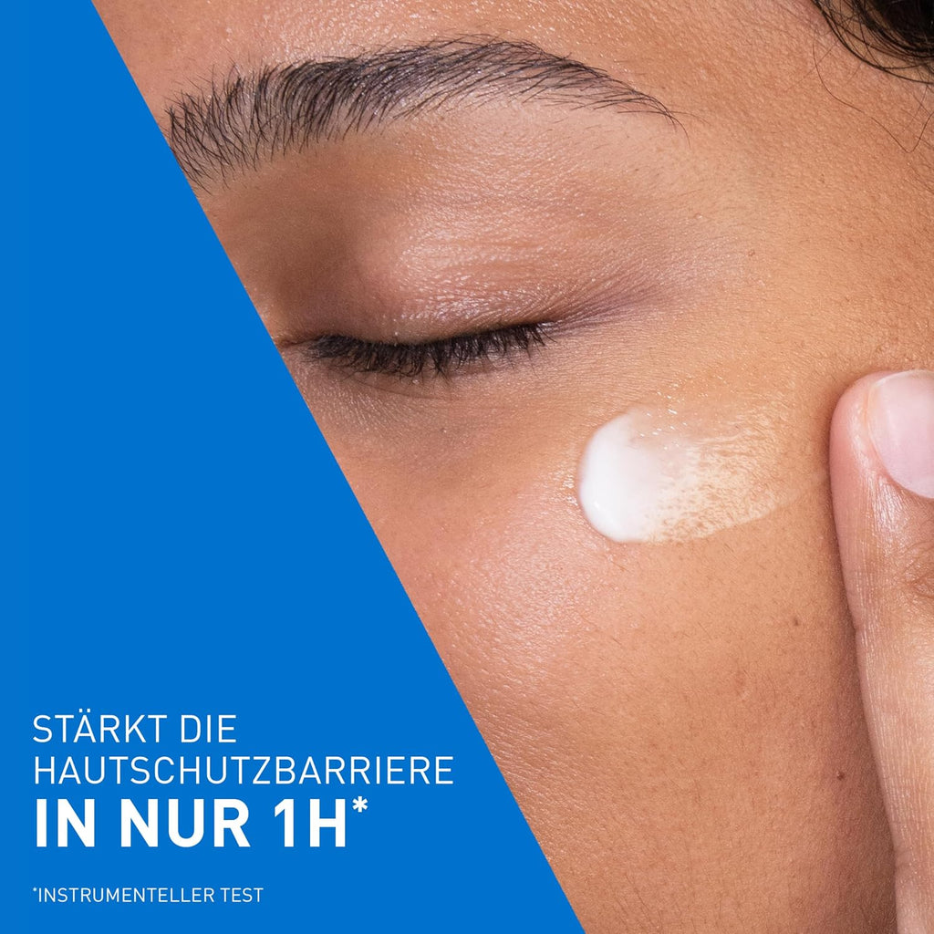 CeraVe Feuchtigkeitsspendende Gesichtscreme für normale bis trockene Haut, Ultraleichte Formel, Mit Hyaluron, Niacinamid und 3 essenziellen Ceramiden