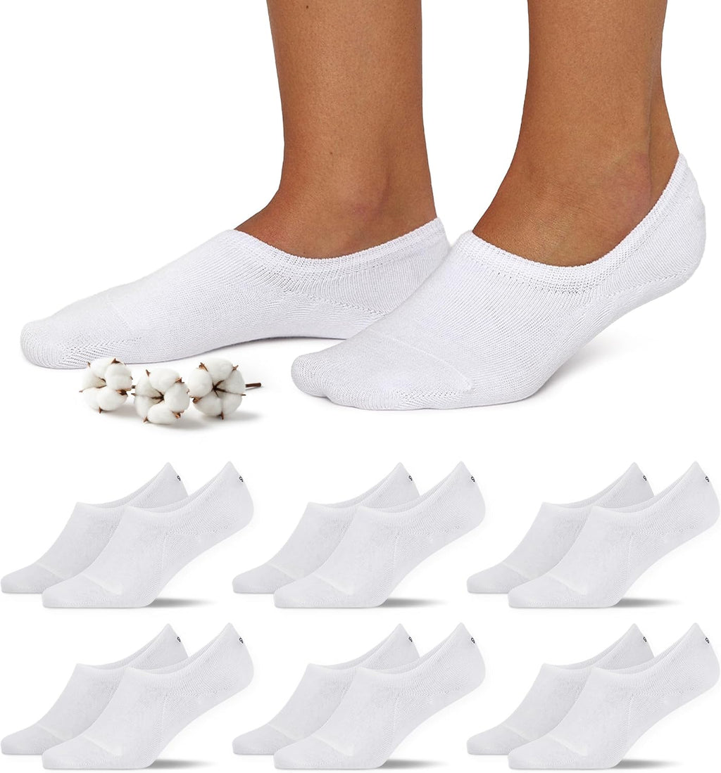 Snocks Füßlinge Damen & Herren aus Bio-Baumwolle, 6 Paar, unsichtbar