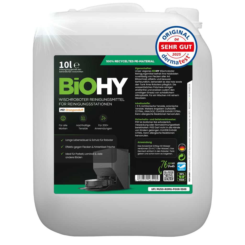BiOHY Wischroboter Reiniger für Station mit Orangenduft (2 x 1 Liter)